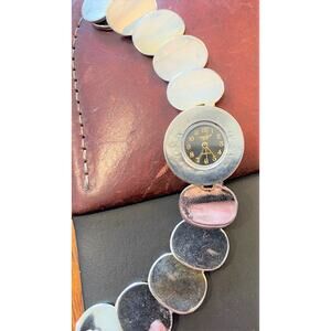 Women's 27mm Silver Tone Mondu Watch, Black Face